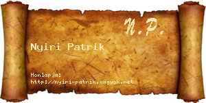 Nyiri Patrik névjegykártya